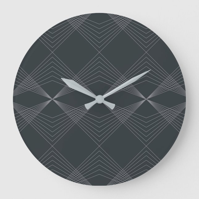 Simple, elegant, chic, luxurious line graphic art large clock (Front)