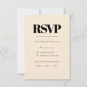 Simple elegant & chic meal choice RSVP card