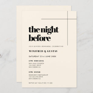 Simple elegant & chic The Night Before Rehearsal Invitation