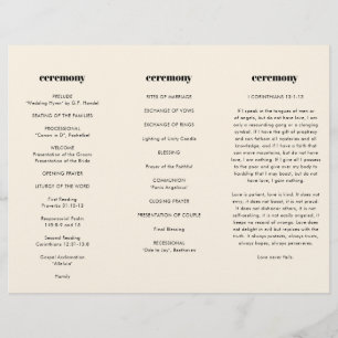Simple elegant & chic Trifold wedding program Flyer
