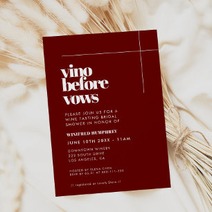 Simple elegant & chic Vino Before Vows Invitation