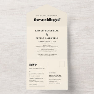Simple elegant & chic wedding all in one invitation