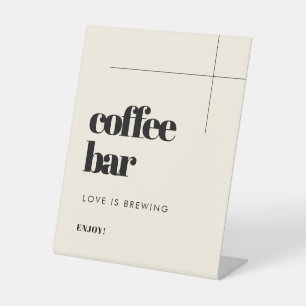 Simple elegant & chic wedding Coffee Bar Pedestal Sign