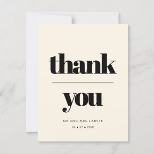 Simple elegant & chic wedding Cream Thank you