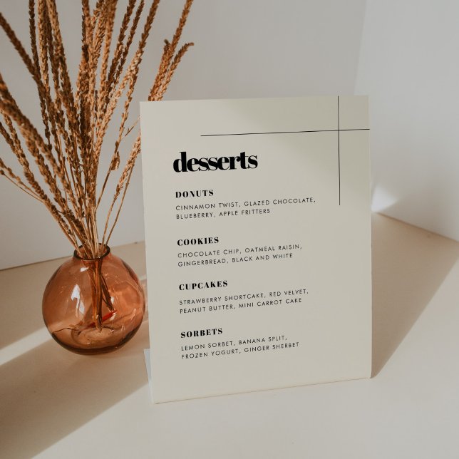 Simple elegant & chic wedding Dessert Bar Pedestal Sign (Creator Uploaded)