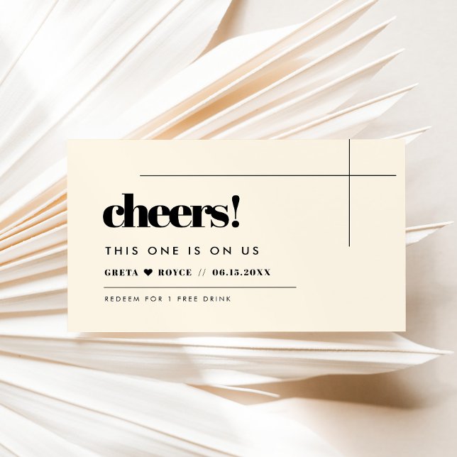 Simple elegant & chic wedding Drink ticket (Creator Uploaded)