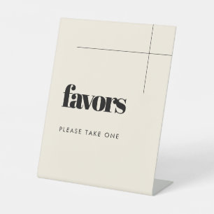 Simple elegant & chic wedding Favours Pedestal Sign
