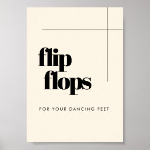 Simple elegant & chic wedding Flip Flops sign