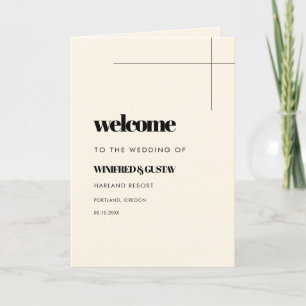 Simple elegant & chic wedding folded Program Programme