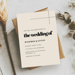 Simple elegant & chic wedding invitation