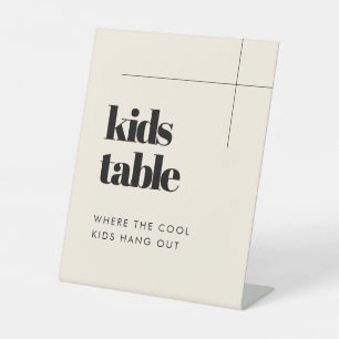 Simple elegant & chic wedding Kids table Pedestal Sign