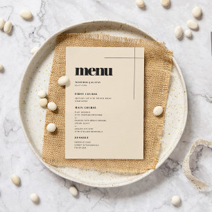 Simple elegant & chic wedding menu