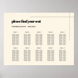 Simple elegant & chic wedding seating chart