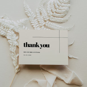 Simple elegant & chic wedding thank you card