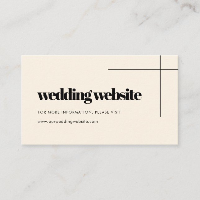 Simple elegant & chic wedding website card (Front)