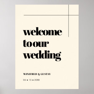 Simple Elegant & Chic Wedding Welcome Cream Poster