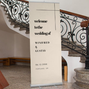 Simple elegant & chic Welcome to our wedding Retractable Banner