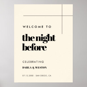 Simple, elegant & chic Welcome to the night before Poster
