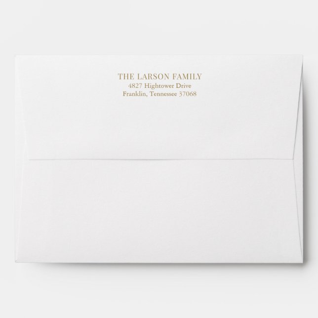 Simple Elegant Christening Baptism Return Address Envelope (Back (Top Flap))