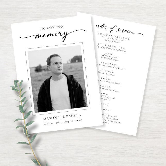 Simple Elegant Christian Funeral Memorial Photo Programme (Creator Uploaded)