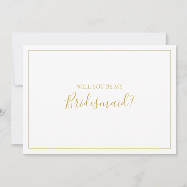 Simple Elegant Christmas Bridesmaid Proposal Card (Front)