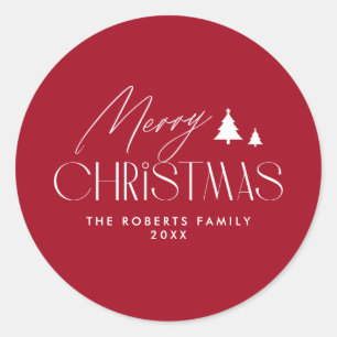 Simple Elegant Christmas Classic Round Sticker