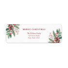 Simple Elegant Christmas Floral Return Address