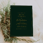 Simple Elegant Christmas | Green Bridal Tea Party Invitation<br><div class="desc">This simple elegant Christmas | green bridal tea party invitation is perfect for your minimalist modern winter wedding. The classic gold luxury calligraphy, along with the traditional green background, all bordered with a minimal frame, is sure to complete the colourful holiday vibe you're looking for. You can personalise with your...</div>