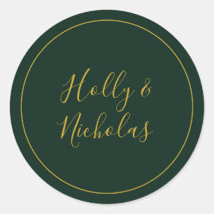 Simple Elegant Christmas Green envelope seals