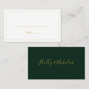 Simple Elegant Christmas   Green Flat Wedding Place Card