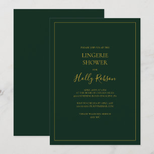 Simple Elegant Christmas   Green Lingerie Shower Invitation