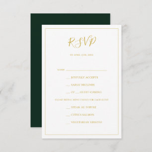 Simple Elegant Christmas   Green Menu Choice RSVP