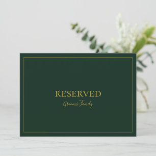 Simple Elegant Christmas Green Reserved Sign