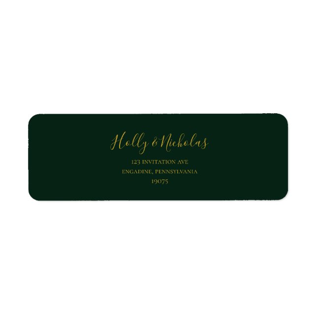 Simple Elegant Christmas | Green Return Address (Front)