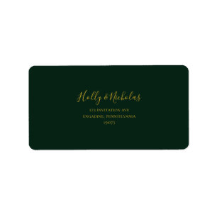 Simple Elegant Christmas   Green RSVP Address Label