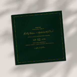Simple Elegant Christmas   Green Square Wedding Invitation