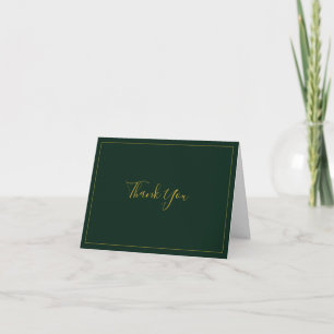 Simple Elegant Christmas   Green Thank You Card