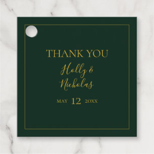 Simple Elegant Christmas   Green Thank You Favour Tags