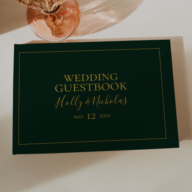 Simple Elegant Christmas | Green Wedding Guest Book (Creator Uploaded)