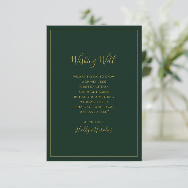 Simple Elegant Christmas | Green Wishing Well Card (Standing Front)