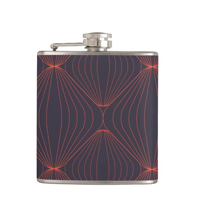 Simple, elegant Christmas inspired graphic pattern Hip Flask (Front)