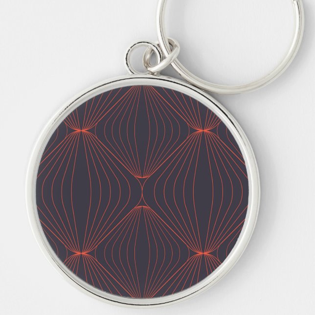 Simple, elegant Christmas inspired graphic pattern Key Ring (Front)