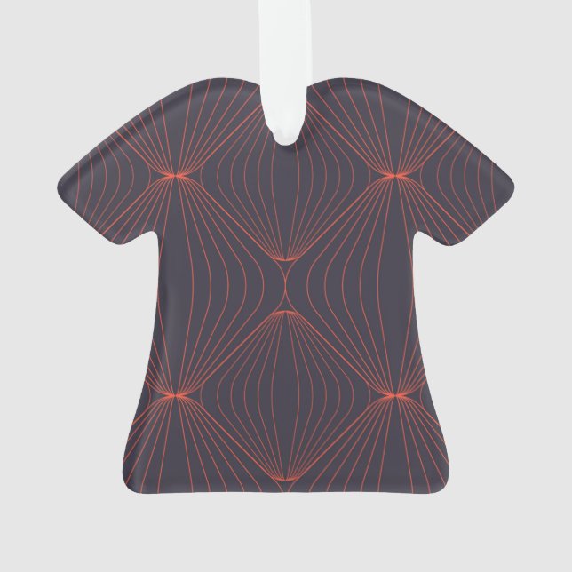 Simple, elegant Christmas inspired graphic pattern Ornament (Back)