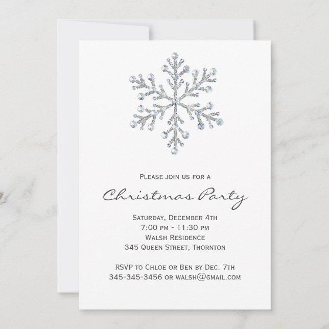 Simple & Elegant Christmas Party Invitation (Front)