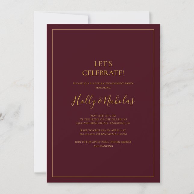Simple Elegant Christmas | Red Let's Celebrate Invitation (Front)