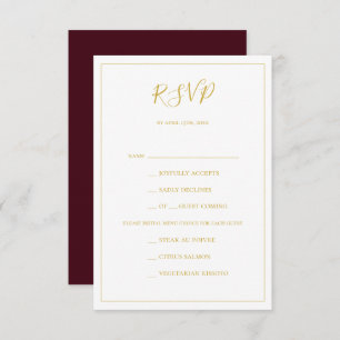 Simple Elegant Christmas Red Menu Choice RSVP