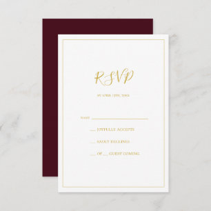 Simple Elegant Christmas Red RSVP Card