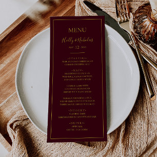 Simple Elegant Christmas | Red Wedding Dinner Menu