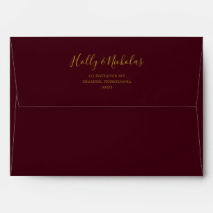 Simple Elegant Christmas Red Wedding Invitation Envelope