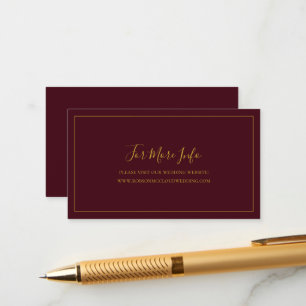 Simple Elegant Christmas Red Wedding Website Enclosure Card